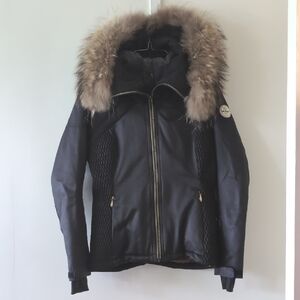 Sun Valley Ski Racoons Fur-Trimmed Jacket Size S